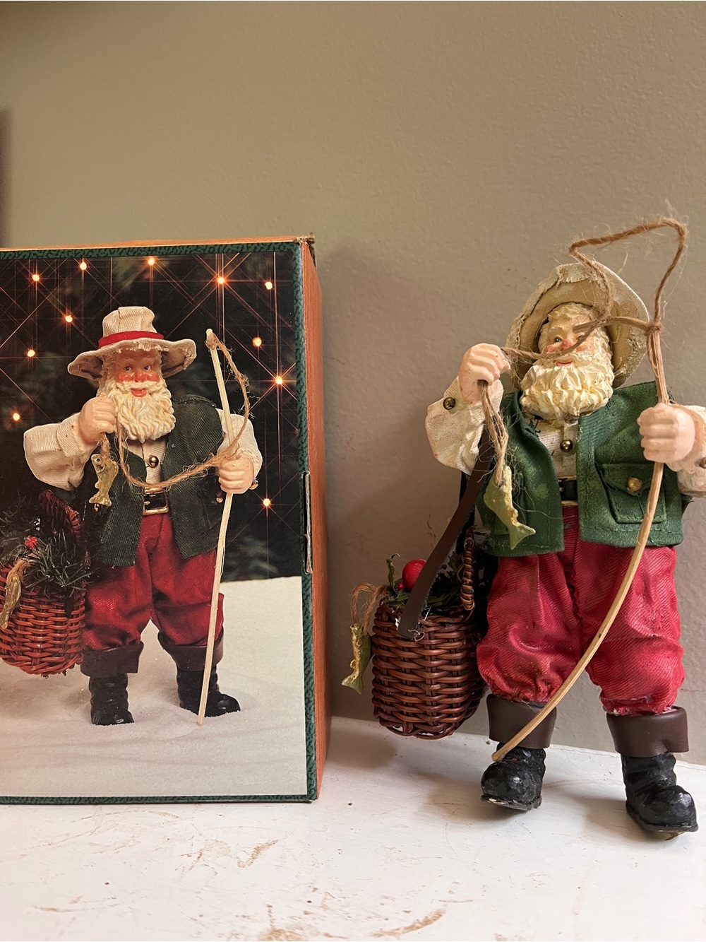 Vintage Fisherman Santa Figurine JC Penny Original box Collectible Christmas